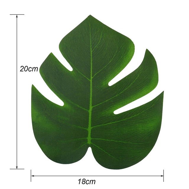 12pcs 20x18cm Artificial Tropical Palm Leaves Simulation Leaf For Hawaiian Luau Party Jungle Beach Theme Party Decorations