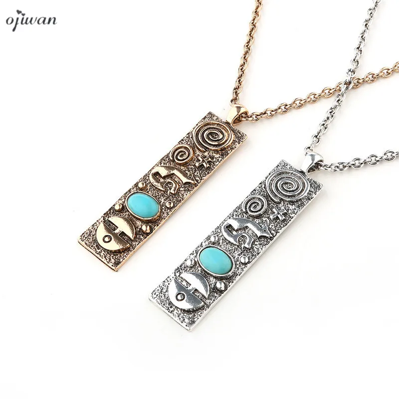

Ojiwan Tibetan Totem Necklace Indian Native American Necklace Boho Hippe Chic Southwestern Cowgirl Ethnic Tribal Jewelry 2019
