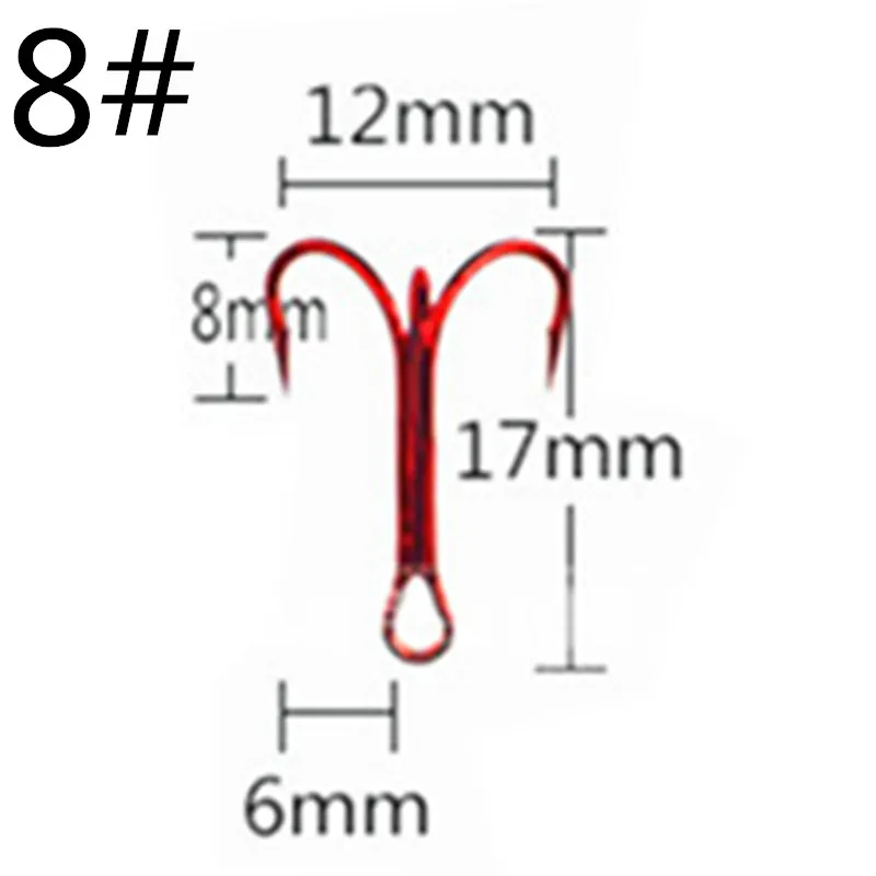 20 шт./лот, супер острый Якорный крючок, Размер#4, морские рыболовные крючки, тройные Крючки из высокоуглеродистой стали для рыбалки, Anzol Pesca FA-333 - Цвет: 8