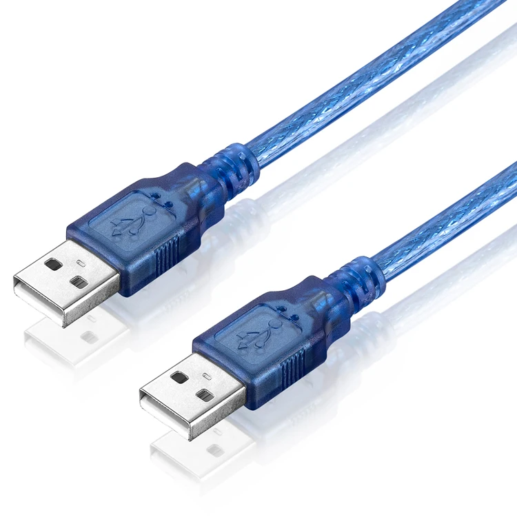 Кабель Bochara USB 2,0 type A Male to type A Male из фольги+ в оплетке(внутри)+ прозрачное ПВХ Экранирование 1,5 м 1,8 м 3 м 5 м 10 м