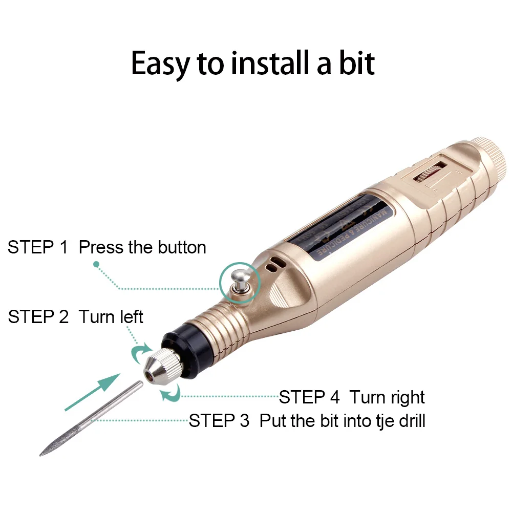  1set Power Professional Nail Drill Machine Manicure Tools Pen Pedicure Nail File Set Nail Tools 6 b