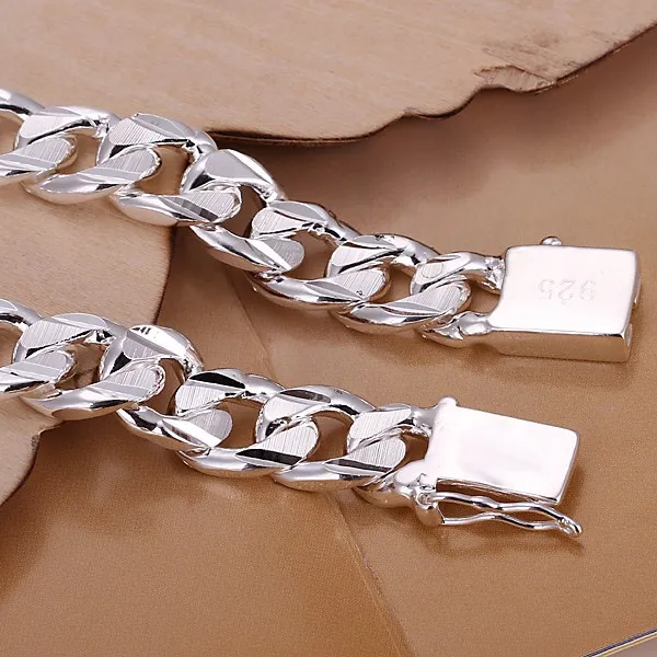 Мужские ювелирные изделия из стерлингового серебра 925 пробы 10 мм, распродажа браслетов в Европе и США H032
