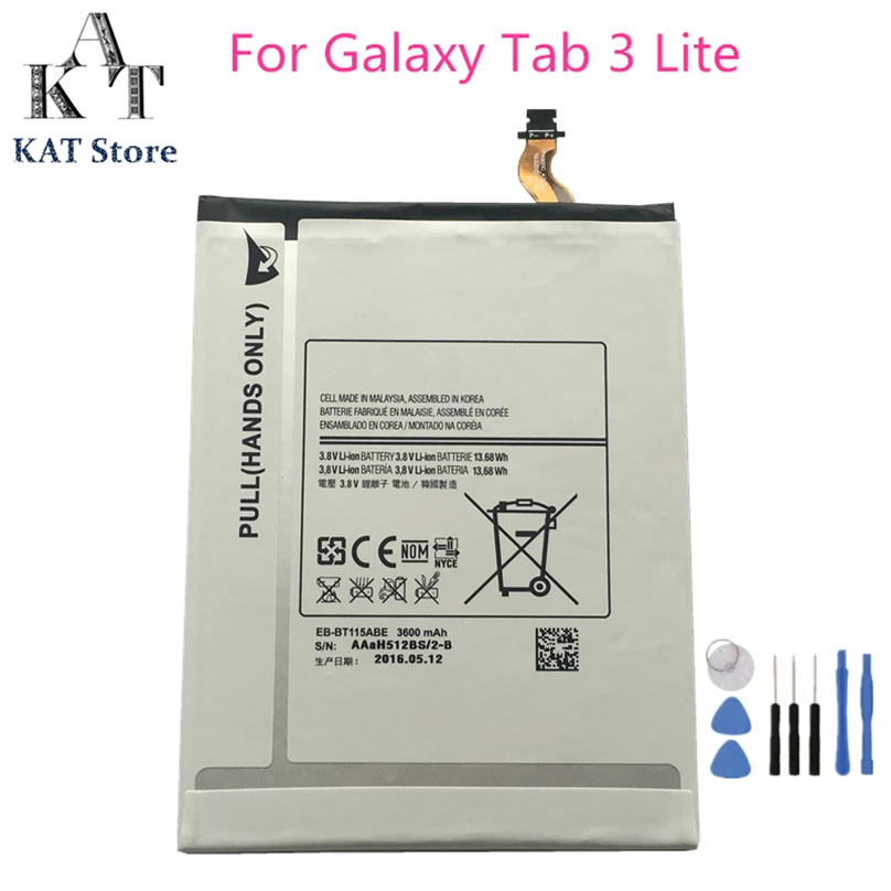 KAT EB-BT115ABE 3600 мАч планшетный аккумулятор для Samsung Galaxy Tab 3 Lite T110 T111 T113 Nu T115 батареи