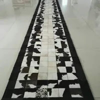 

Fashionable art carpet 100% natural genuine cowhide leather golf carpet