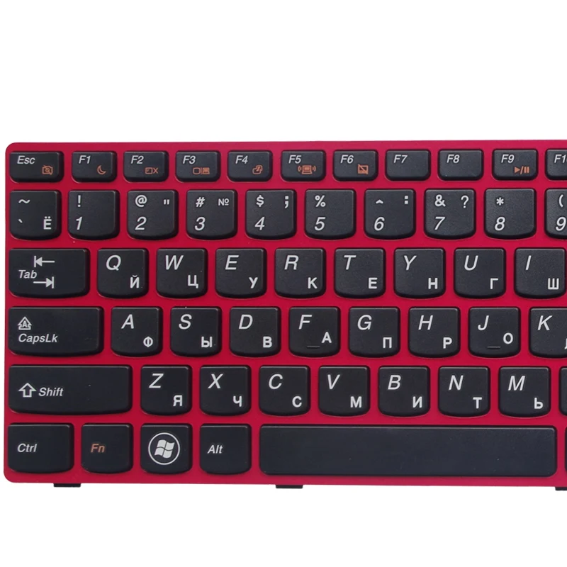  GZEELE  for lenovo G580 Z580A G585 Z585 G590 with frame RU layout Replacement red black color russi