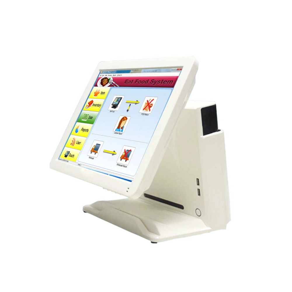 Supermarket Hotel Cashier Monitor 15 inch LCD Screen POS Machine