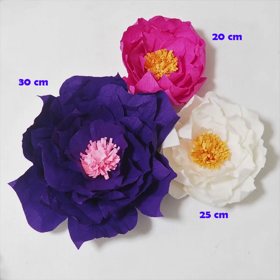 2018 Giant Crepe Paper Flowers Artificial Flowers Flores Artificiale 3pcs  For Wedding & Event Backdrop Baby Nursery Shower - Artificial Flowers -  AliExpress