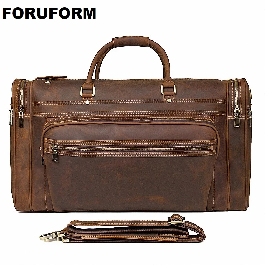 Aliexpress.com : Buy Big Capacity Genuine Leather Travel Bag Durable ...