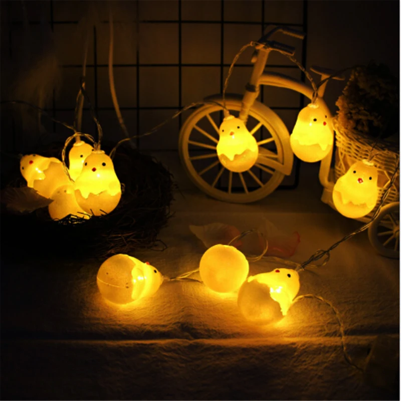 3D Yellow Chicken LED Holiday String 1.5M/3M AA Battery Power String