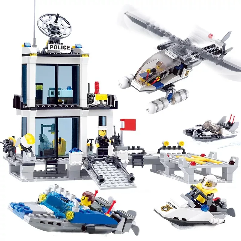 KAZI City полицейская станция SWAT Car Building Blocks наборы фигурок Friends Creator Bricks игрушки для
