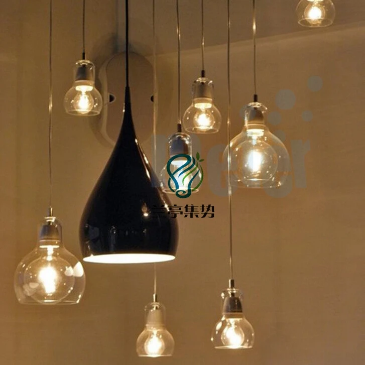 Nordic breve personalizzate grande bulbo di vetro lampade a sospensione 11  cm ambra vetro paralume della lampada di illuminazione lampade e27 bar  hanglamp|glass lampshades|light fixturesbig bulb - AliExpress