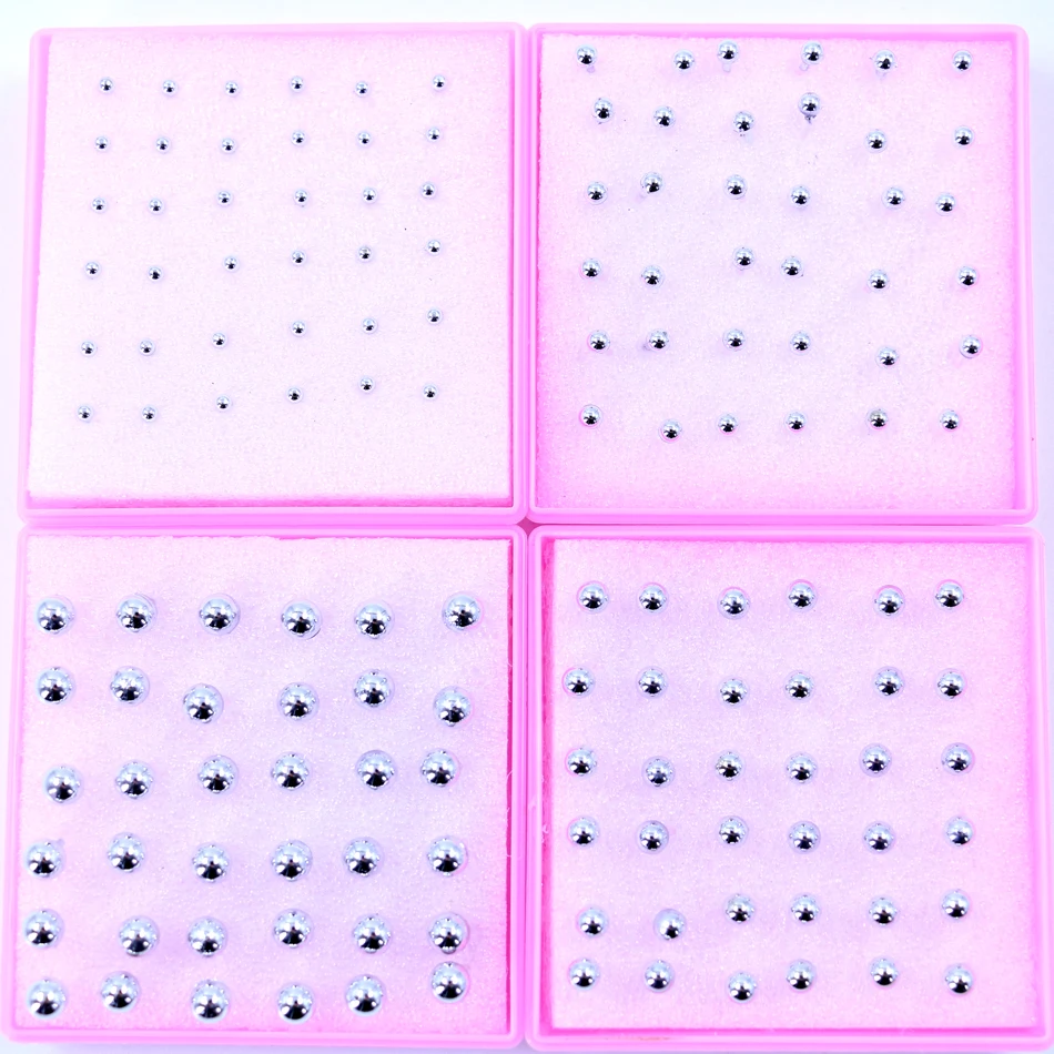 

Factory Simple Mini Design Silver Plated Cheap Plastic Anti Allergy Disinfection stick Stud Earring Small Bead 18pairs