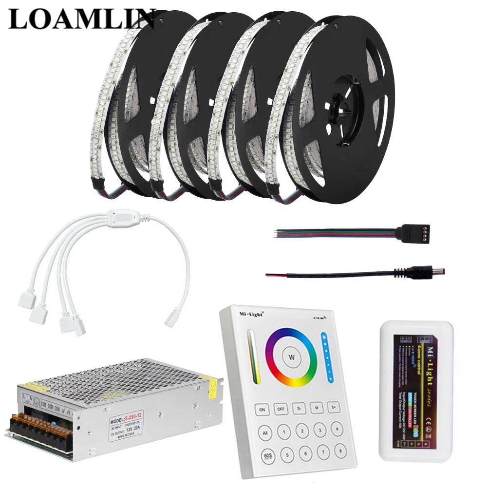 

238SMD 234Leds/m RGB Led Strip With Milight 2.4G B8 Touch Panel RGB Led Controller DC12V Power Supply Kit 5M 10M 15M 20M