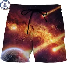 3D пространство Galaxy Отпечатано Пляж Пляжные шорты для будущих мам Мужские Шорты для купания новые летние быстросохнущая доска Шорты для женщин Повседневное Брендовые мужские спандекс Шорты для женщин Homme