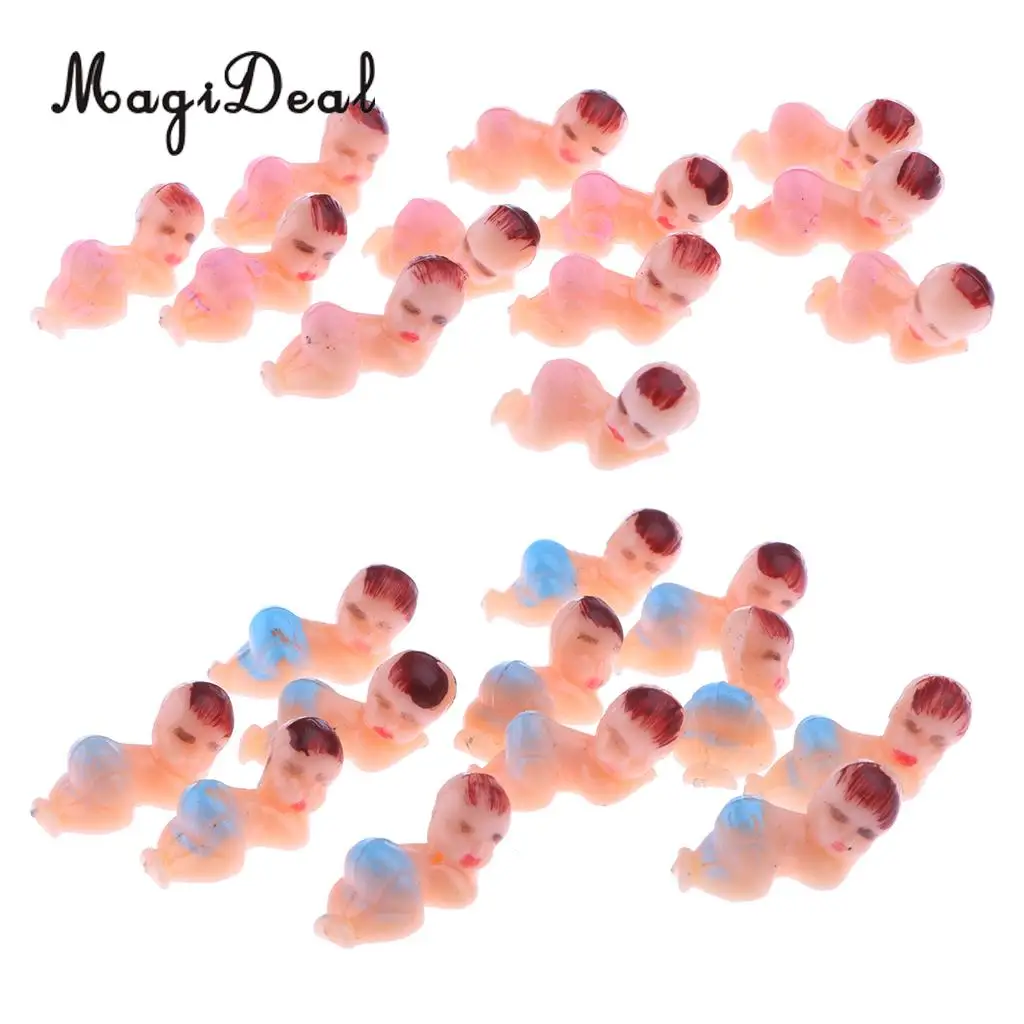 

50pcs Mini Sleeping Baby Figure Boy Girl Baby Shower Christening Favor Party Table Decoration Pink/Blue