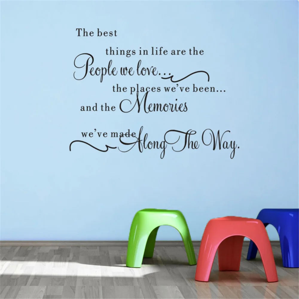 DIY Quotes The Best Things In Life Wall Sticker Living Room Bedroom Decoration Butterfly Wall Decal Home Decor Removable in Wall Stickers from Home & Garden