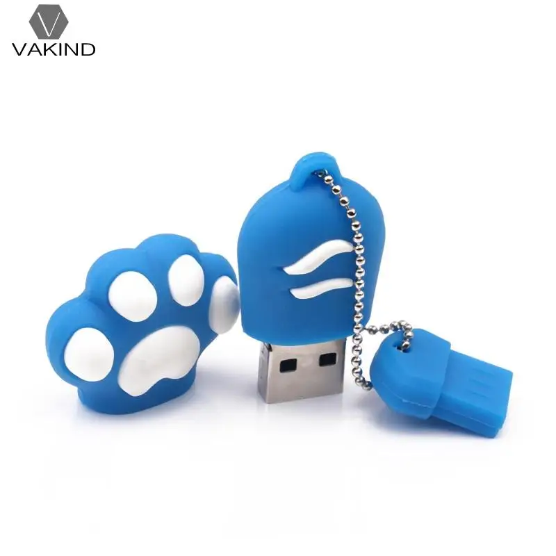 Kawaii Cat Claw Модель ПВХ 16GB Флешка высокоскоростная флеш-диск USB 2,0 U дисковая карта памяти - Цвет: Серый