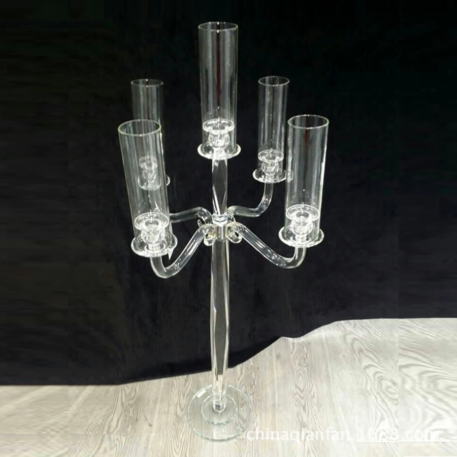 Crystal Candle Holders stand Transparent Royal Elegant Candlesticks for