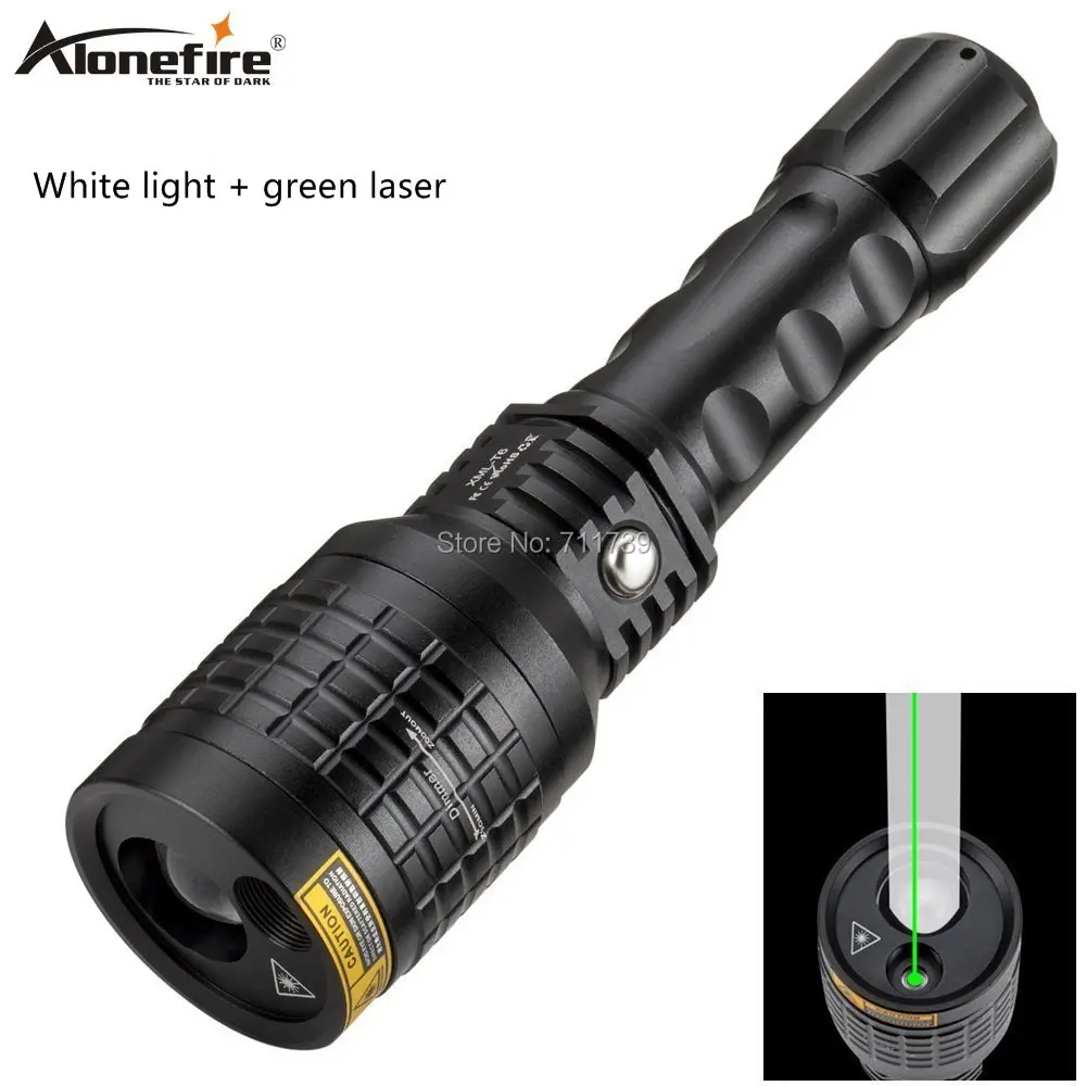 AloneFire 08-1 фонарик и зеленый лазер zoomble высокой мощности тактический охотничий светодиодный фонарь лазерный указатель
