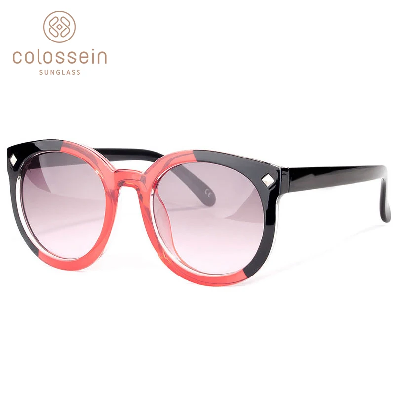 

COLOSSEIN Sunglasses Women Retro Round Oversize Summer Holiday Colorful Driving Attractive Sun Glasses Fashion Style UV400