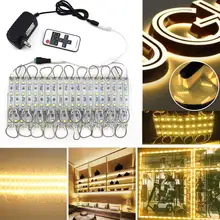 SMD 5050 Светодиодный модуль 3 светодиодный DC12V водонепроницаемый рекламный знак магазин Передняя полоса лампы модули света комплект теплый белый цвет