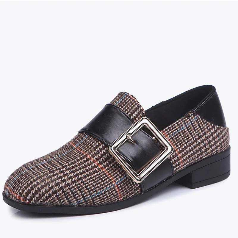 Women Gingham Buckle Low Heels Pumps 2018 New Autumn Ladies Fashion Slip On Plaid Female Flock Casual Shallow Comfort Shoes Women Gingham Buckle Low Heels Pumps 2018 New Autumn Ladies Fashion Slip On Plaid Female Flock Casual Shallow Comfort Shoes