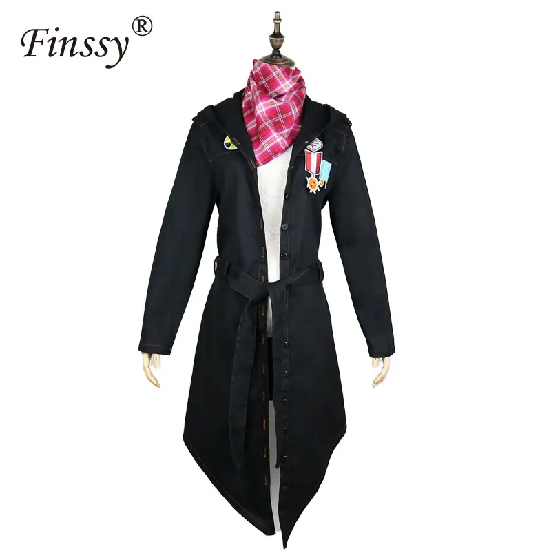  Funny Fashion For Game PUBG Winner Cosplay Trench Coat Black Print Button hooded Jacket Cloak New C