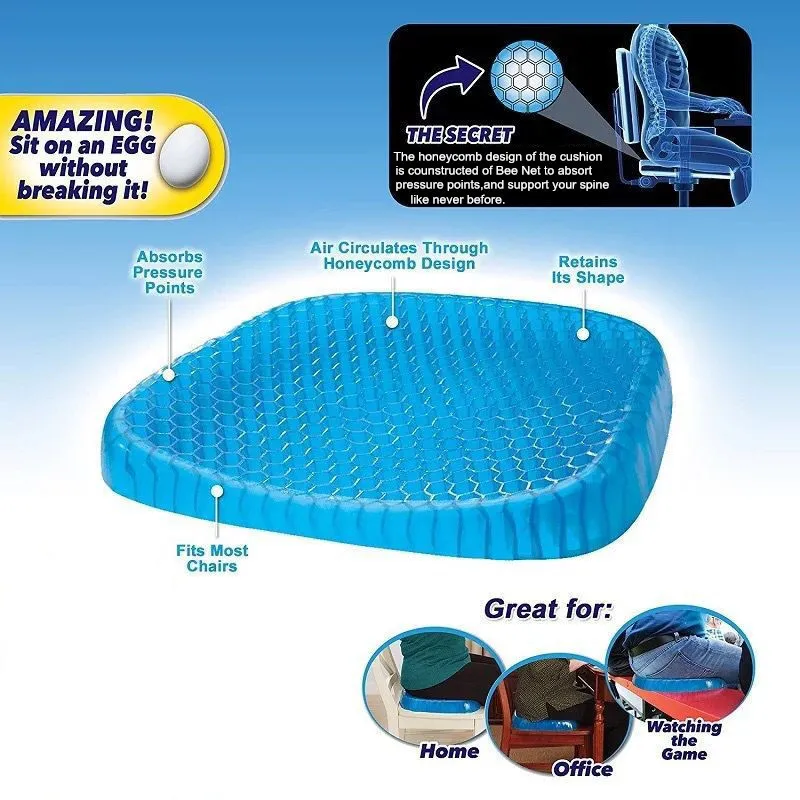 

Silicon Gel Chair Cushion Cool Down Seat Cushions Egg Honeycomb Sitter 3d Pillow Wheelchair Cushion Memory Coussin Drive Cushion