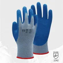 10 Gauge серый T/C защитные перчатки с латексный, с шершавым покрытием рабочие перчатки