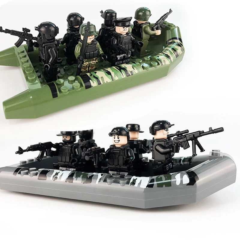 20Pcs/set Military Special Forces Soldiers Bricks Figures Guns Weapons Compatible Legoings Armed SWAT Building Blocks Ww2 Toys