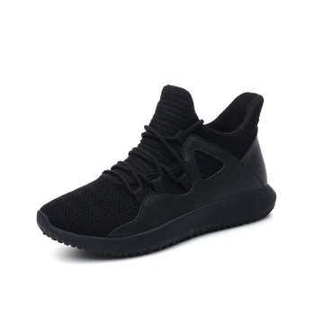 

Vogue Men Boots Fashion Soft Lace-up Male Breathable Men Zapatillas Comfortable Casual Booties High Quality Sneakers Black Red