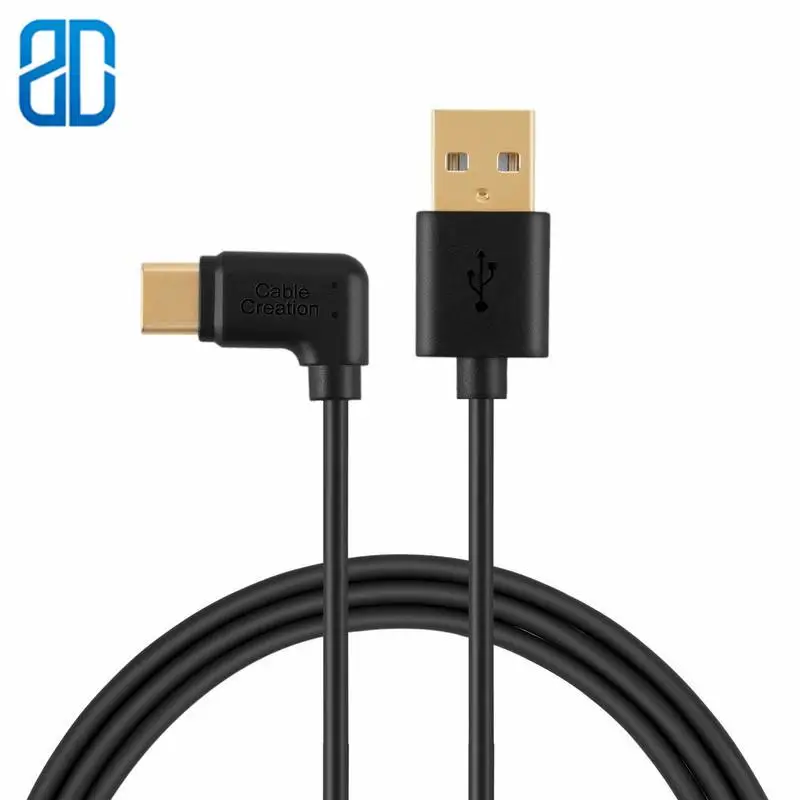 USB C إلى USB كابل 6ft 90 درجة نوع C إلى USB 2.0 الحبل ، متوافق جوجل بكسل XL 2 ، LG G6 V20 غالاكسي S9/S9 + 1.8 M الأسود