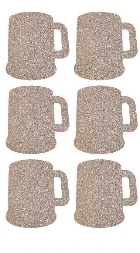 

3.5x3.8cm Beer mug Rose gold glitter sparkly sticker label