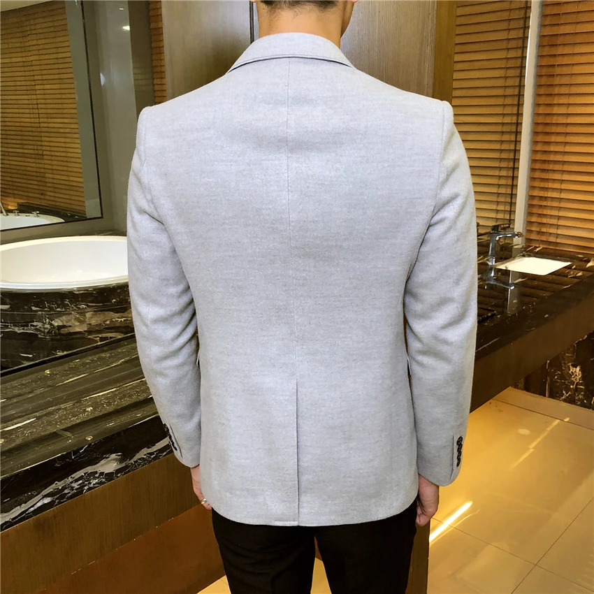 2018 Новый Чистый Цвет Мужской пиджаки Молодежный костюм с длинными рукавами Куртки мужчины тонкий дизайн пальто S 5XL