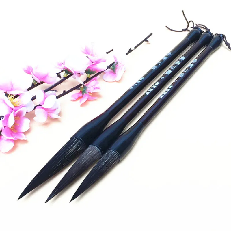 Exquisite Bear Hair Large Middle Small Regular Script Writing Brushes Special Calligraphy Pen for Chinese Painting 3pcs/set weasel hair wolf hair brush chinese calligraphy brush small regular script writing copy scriptures special brush pen caligraphy