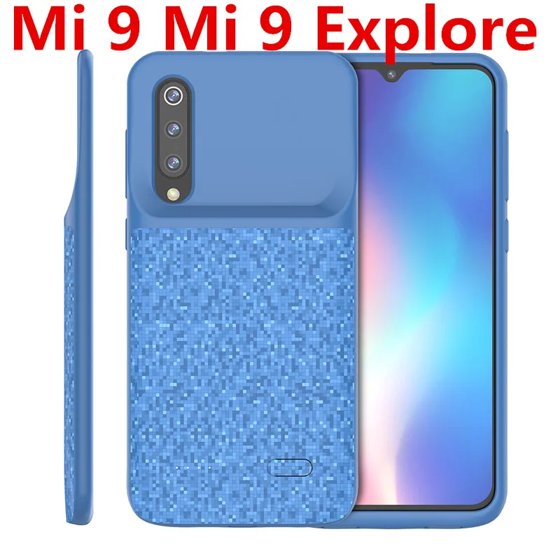 Blue for Mi 9 4700 мАч чехол для зарядного устройства для Xiaomi mi 9 SE mi 9 Explore ore перезаряжаемый Расширенный мощный задний противоударный чехол Fundas Bateria - Цвет: Blue for Mi 9