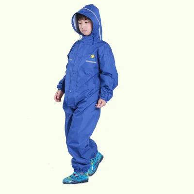 Детский плащ-дождевик с динозавром для мальчиков водонепроницаемый плащ-дождевик с капюшоном для детей, спортивный костюм, дождевик для школьников, дождевик, пончо - Цвет: Синий