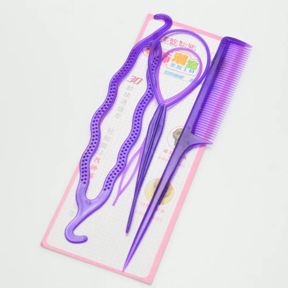 4pcs/set Magic Hair Styling Accessories Set Braiders Hair Pin Bun Roller Maker Hair Braiding Twist Curler Styling Tool