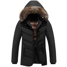 High Quality Men s Winter Warm Parkas Male Plus Size Fur Collar Long Hooded Jackets Mens