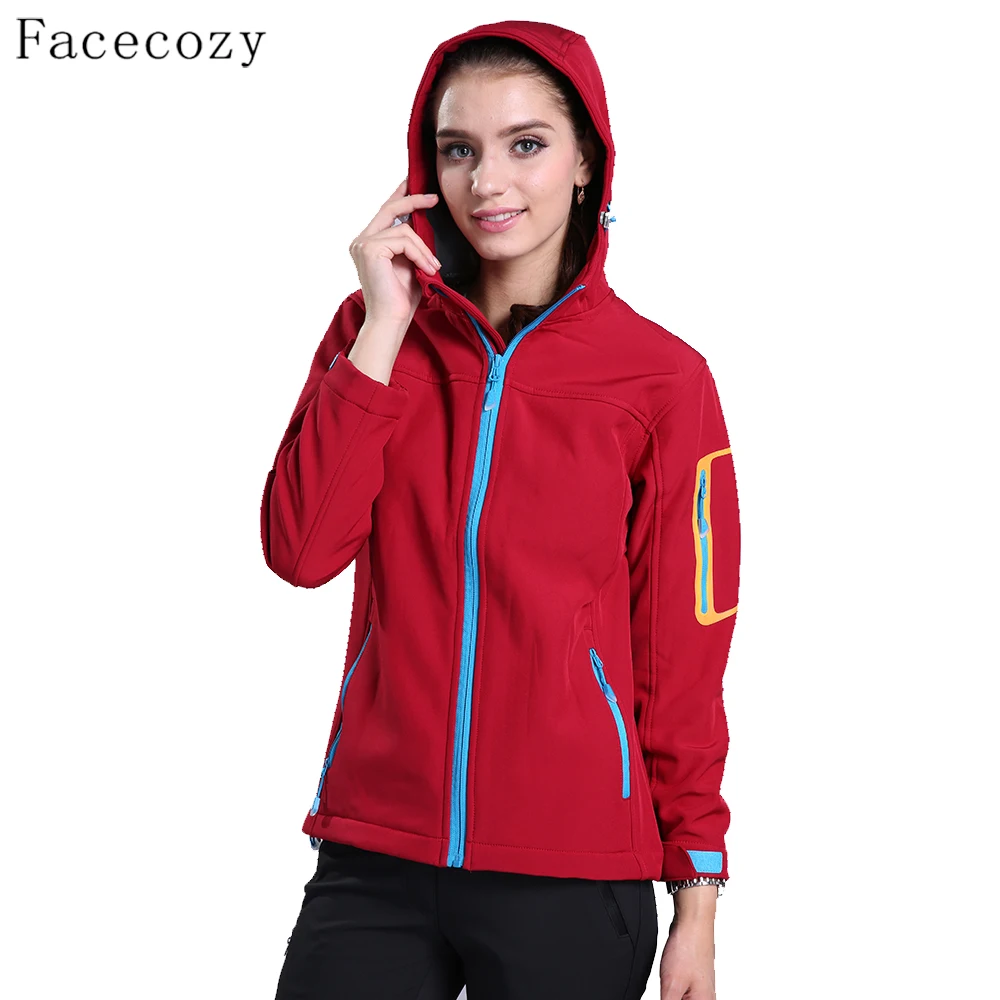 Facecozy Women Winter Jacket Female Hiking Waterproof Fleece Trekking