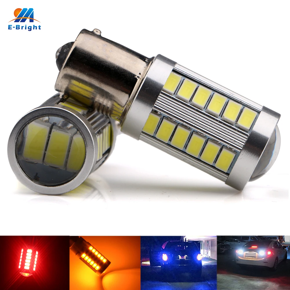 YM E Bright 20 шт S25 P21W 5730 33 SMD 1156 BA15S 12V 24V Авто LED Сигнал поворота Обратные огни 900Lm белый