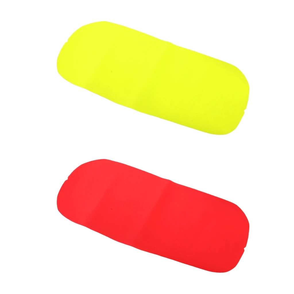 Perfeclan 2 Pieces / Set 210D Nylon Scuba Diving Surface Marker Buoy (SMB) Repair Patch Accessories - Red & Fluorescent Yellow 