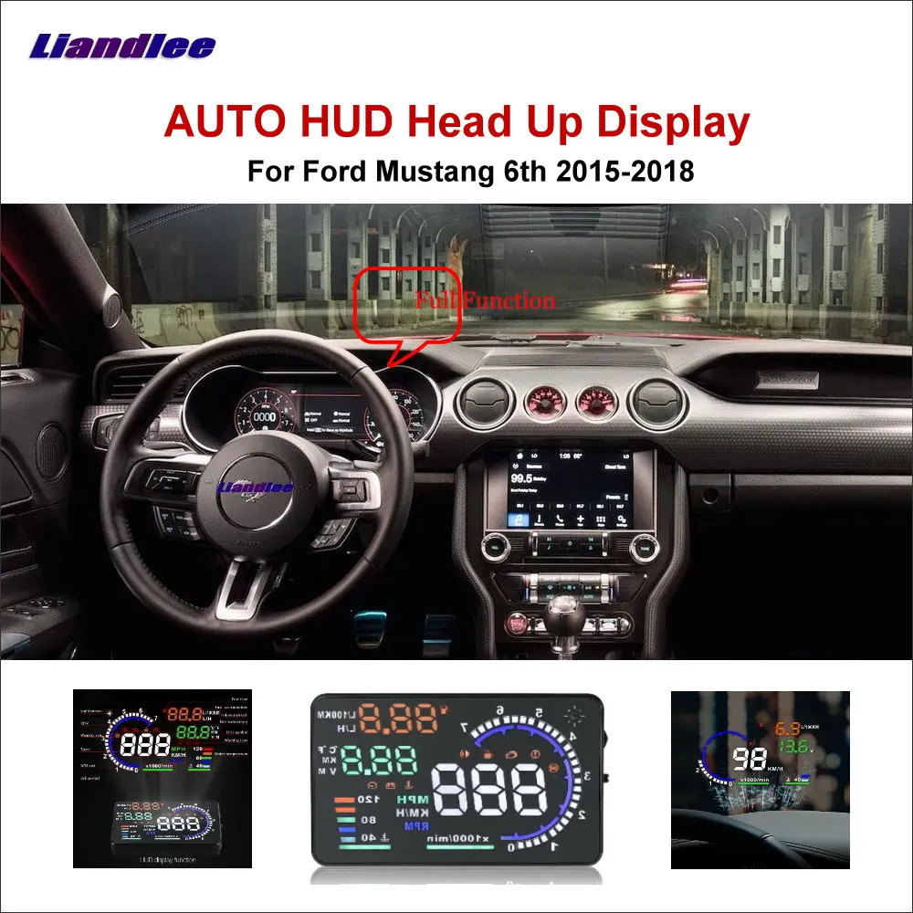 

Full Function HUD Car Head Up Display For Ford Mustang 6th 2015-2018 Safe Driving Screen OBD Data Projector Windshield