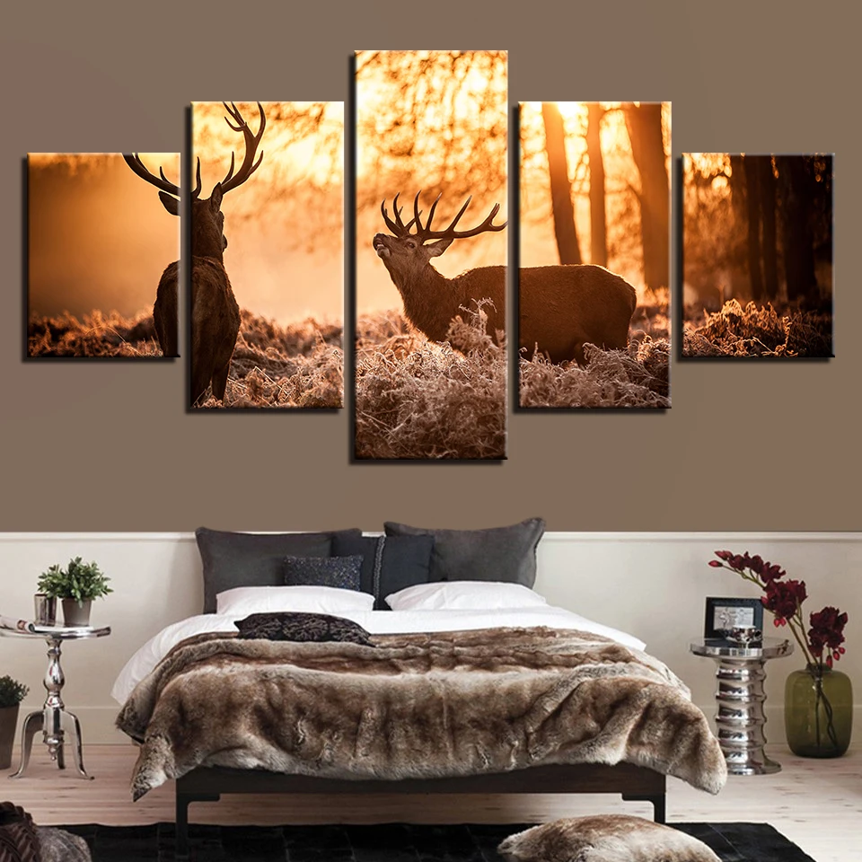 

Animal Print Deer Bear Lion Cat Canvas Paintings Poster Wall Print Canvas 5 Panel Home Decorations Living Room Abstract 247
