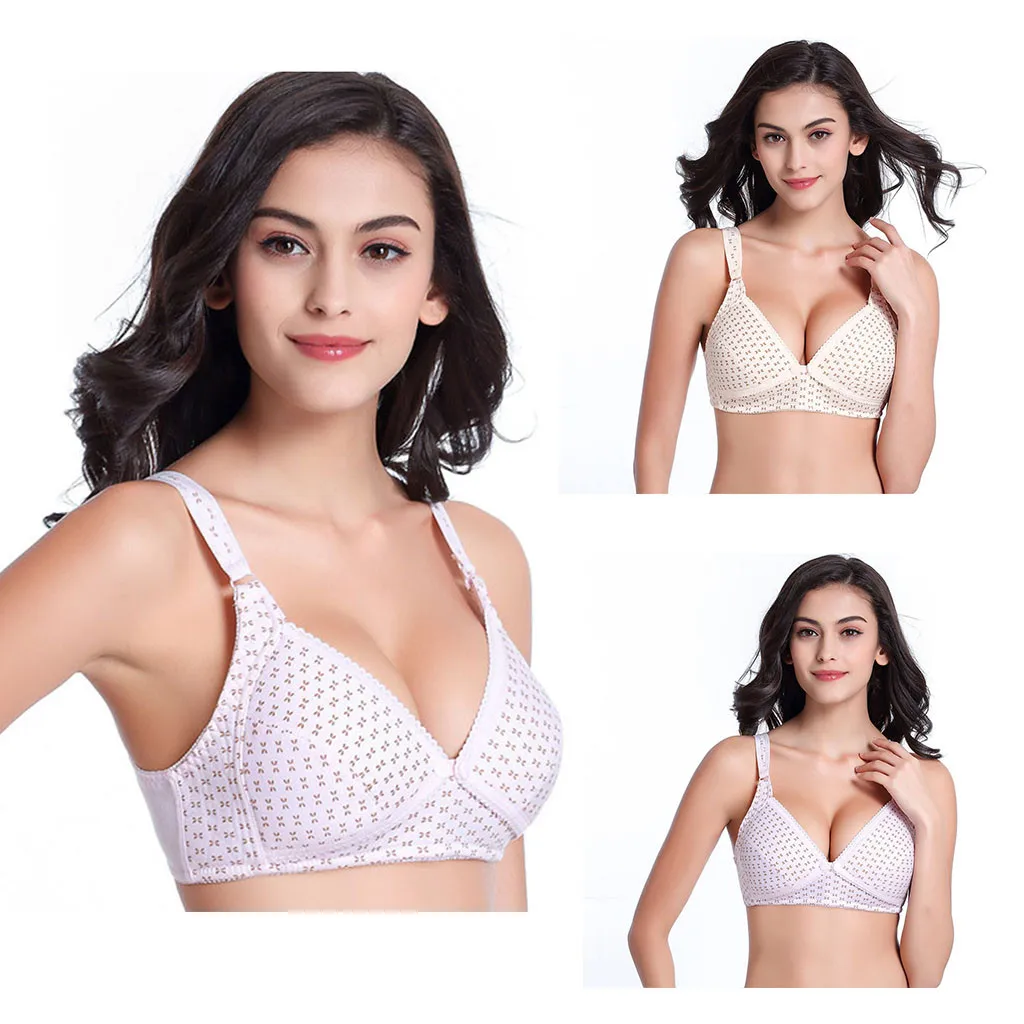 

pregnant underwear no trace large size no steel ring front double open buckle adjustment nursing bra breastfeeding bra