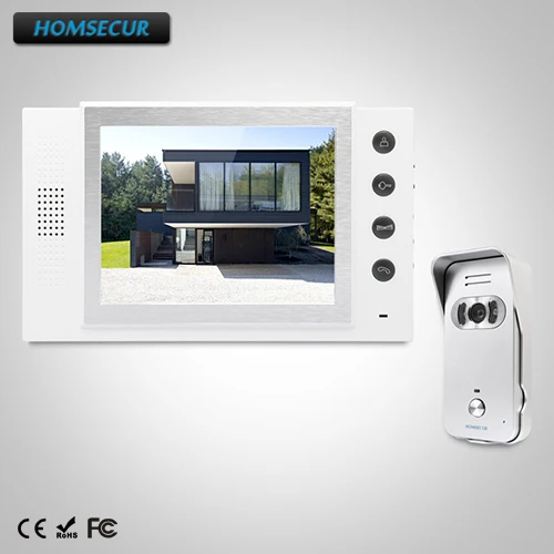 

HOMSECUR 8" Wired Hands-free Video Door Phone Intercom System+Silver Camera 1C1M:TC021-S Camera(Silver)+TM801-W Monitor(White)