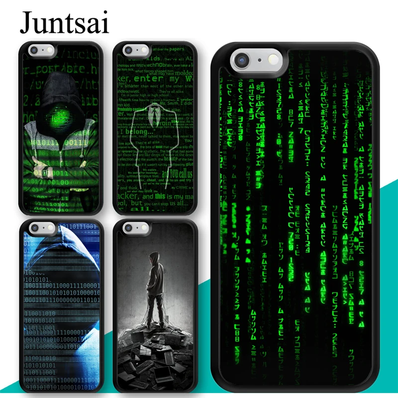 

Juntsai Matrix Hacker Cell Phone Case For Apple iPhone X XR XS MAX 8 7 Plus 6 6s 5 5s SE Rubber Back Cover Capa