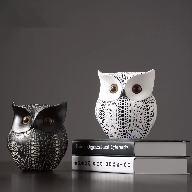 

Nordic Style Resin Owls Figurines furnishings modern minimalism Animal home decoration soft Creative Crafts