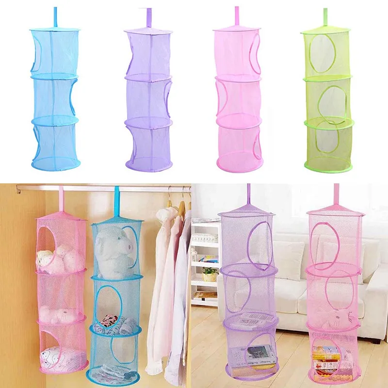 3 Shelf Hanging Storage bag Net Kids Toy Organizer Bag