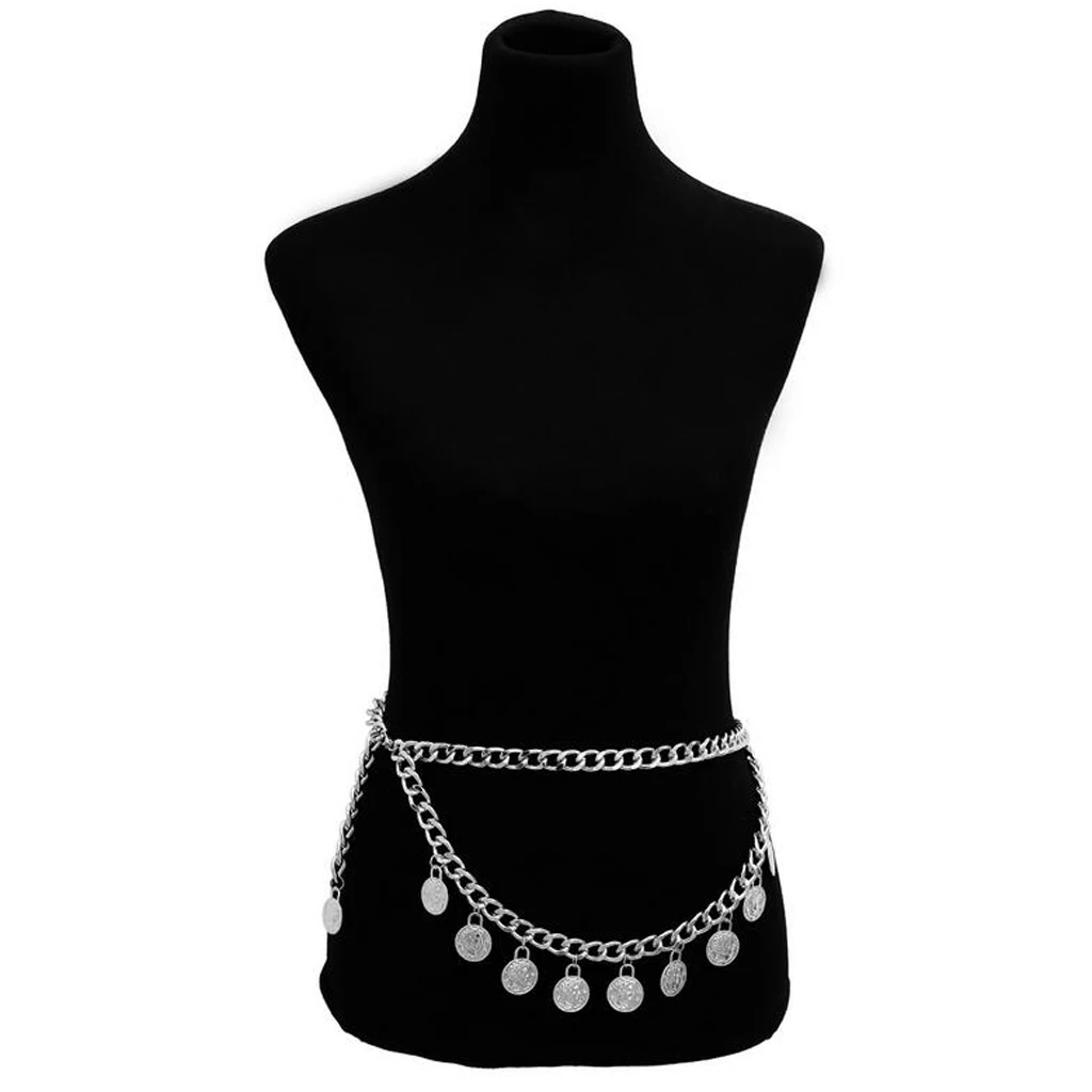 MagiDeal Elegant Lady Bohemian Coins Tassel Chain Wedding Gypsy Waist Belt Body Chain Jewelry